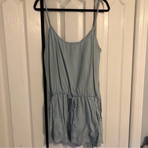 GAP Chambray Romper with Paisley Embroidery Details